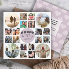 Happy Birthday Pink 20 Foto Collage Card Karte