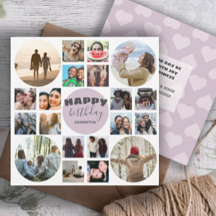 Happy Birthday Pink 20 Foto Collage Card Karte