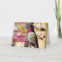 Happy Birthday Pink Anna's Hummingbird Foto Card Dankeskarte