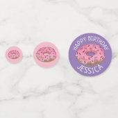 Happy Birthday Pink Aquamarin Mattiert Donut Dough Konfetti (Vorderseiten)