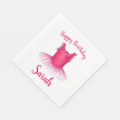 Happy Birthday Pink Ballet Dance Ballerina Tutu Serviette (Ecke)