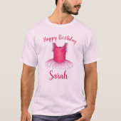 Happy Birthday Pink Ballet Dance Ballerina Tutu T-Shirt (Vorderseite)