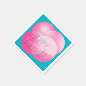 Happy Birthday Pink Blasen wählen Hintergrund Serviette (Ecke)