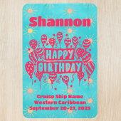 Happy Birthday Pink Blue Cruise Door Magnet
