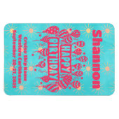 Happy Birthday Pink Blue Cruise Door Magnet (Horizontal)