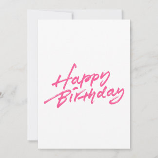 Happy Birthday Pink Brush Stroke Design Einladung