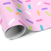 Happy Birthday Pink Cake Sprinkles Geschenkpapier (Rolleneckpunkt)