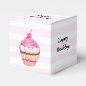 Happy Birthday Pink Cherry Cupcake Box Geschenkschachtel (Vorderseite)
