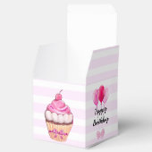 Happy Birthday Pink Cherry Cupcake mit Bows Box Geschenkschachtel (Geöffnet)
