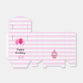 Happy Birthday Pink Cherry Cupcake mit Bows Box Geschenkschachtel (Ungefaltet)