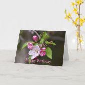 Happy Birthday Pink Crab Apple Blume Card Karte (Gelbe Blume)