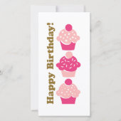 Happy Birthday Pink Cupcake Card (Vorderseite)