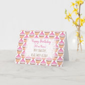 Happy Birthday Pink Cupcakes Personalisierte Karte (Gelbe Blume)