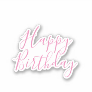 Happy Birthday Pink Custom Color Simple Niedlich 2 Aufkleber