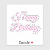 Happy Birthday Pink Custom Color Trendy Niedlich 2 Aufkleber (Blatt)