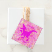 Happy Birthday Pink Dinosaurier Hide Geschenkanhänger (Beispiel)