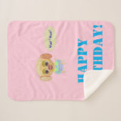 Happy Birthday Pink Fleece Blanket Sherpadecke (Vorderseite (Horizontal))
