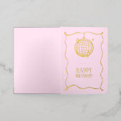 Happy Birthday Pink Foilf Einladung (Äußere Ablage)