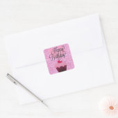 Happy Birthday Pink Glitzer Cupcake Stickers (Umschlag)