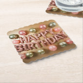 Happy Birthday Pink Gold Untersetzer Set (angewinkelt)