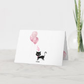 Happy Birthday Pink Heart Eiffel Tower Cat Karte (Rückseite)