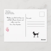 Happy Birthday Pink Heart Eiffel Tower Poodle Postkarte (Rückseite)