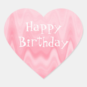 Happy Birthday Pink Herz-Aufkleber
