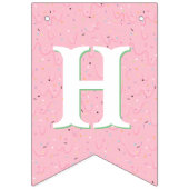 Happy Birthday Pink Ice Cream Wimpelkette (Zweite Fahne)