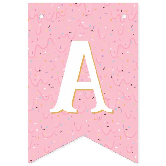 Happy Birthday Pink Ice Cream Wimpelkette (Dritte Fahne)