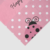 Happy Birthday Pink Ladybug Polka Dot Tissue Paper Seidenpapier (Ausschnitt)