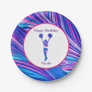 "Happy Birthday" Pink Lila Blue Pappteller