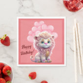 Happy Birthday Pink Lion Serviette (Beispiel)