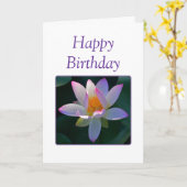 Happy Birthday Pink Lotus Blume Karte (Gelbe Blume)