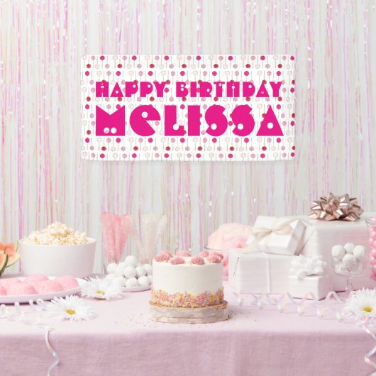 Happy Birthday Pink Mattiert Cake Pops Gastgeschen Banner (Party)