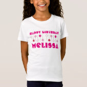 Happy Birthday Pink Mattiert Cake Pops Gastgeschen T-Shirt (Vorderseite)