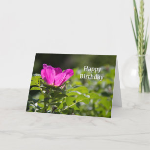 Happy Birthday Pink Paper Rose Card Karte