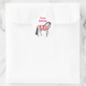 Happy Birthday Pink Parade Horse Sticker (Tasche)