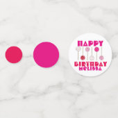 Happy Birthday Pink Party Cake Pops Feier Konfetti (Rückseiten)