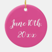 Happy Birthday Pink Princess Tiara Crown Keramik Ornament (Hinten)