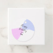 Happy birthday pink purple pastel name simple eleg geschenkanhänger (Beispiel)