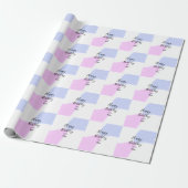 Happy birthday pink purple pastel name simple eleg geschenkpapier (Ungerollt)