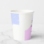 Happy birthday pink purple pastel name simple eleg pappbecher (Rechts)