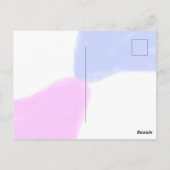 Happy birthday pink purple pastel name simple eleg postkarte (Rückseite)