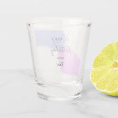 Happy birthday pink purple pastel name simple eleg schnapsglas (Rückseite)