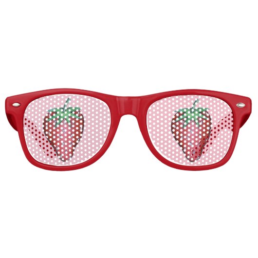 Happy Birthday Pink Red Sweet Strawberry Berries Partybrille (Vorderseite)