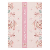 Happy Birthday Pink Ribbon Girls Twins Geburtstag Tischdecke (Vorderseite)