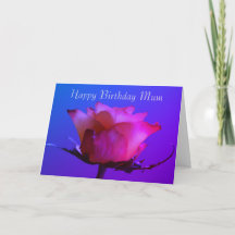 Happy Birthday Pink Rose Personalizable Card
