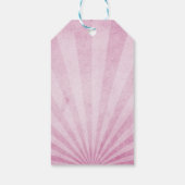 Happy Birthday Pink Sunray mit einer Shabby Textur Geschenkanhänger (Rückseite)