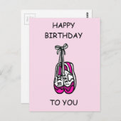 Happy Birthday Pink Trainers for Female Runner Postkarte (Vorne/Hinten)