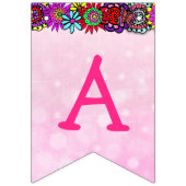 Happy Birthday Pink und Lila Einhorn Fairy Wimpelkette (Dritte Fahne)